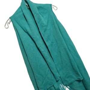 The Initials Inc Turquoise Acrylic Fringe Open Front Vest Women Boho Western